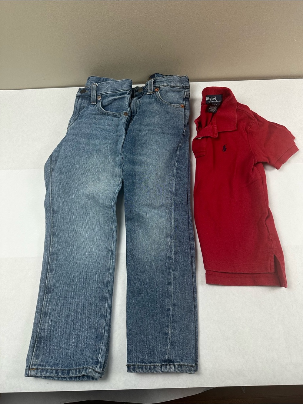 Boys Size 5 Polo by Ralph Lauren Lot x 3 (2 Jeans and 1 polo shirt)
